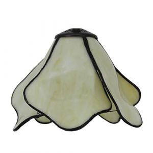 Abat-jour de rechange vintage Tiffany de 20,3 cm &ndash; Motif lotus en verre teint&eacute; en rose, beige et orange &ndash; Parfait pour suspension de table et lampe de bureau (ShiGaoChao1233, neuf)