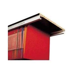 Jeu de 2 Rails 76cm support dossiers suspendus (dossiers suspendus non fournis) en aluminium à visser sous tablette bois (kitclass ©, neuf)
