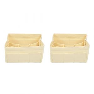 Reykentu 2X Sac IntÉrieur En Tissu FeutrÉ À la Mode pour Femme Convient À InsÉrer Dans Sac À Main Sac CosmÉtique À Poches Multiples Organisateur de Stockage Et Effets Personnels Blanc (tingyisidianzi, neuf)