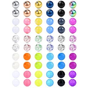 Rajnard Piercing Boules 14G 8mm Boules de Rechange pour Piercing Nombril Teton Tongue Industriel Septum Piercing Bijoux Boule Lumineuse Femmes Hommes 60Pcs Mix Couleurs Set 3 (Rajnard Shop, neuf)