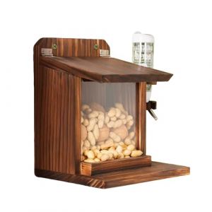 Teksome Maison Mangeoire pour &Eacute;cureuils | Station Alimentation pour Tamias avec Bouteille d'eau,Distributeur Noisettes &Eacute;pis Ma&iuml;s | Nourriture Noix Ma&iuml;s Jardin Balcon Arbre Oiseau (tangzkc, neuf)