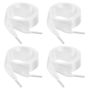 HJZHII 2 Paires 119.4cm Lacets Plats Fluffy Laces De Ruban,En Satin Doux Et Soyeux Lacet Fluffy,Tendance Pour Bottes De Baskets Pour Femmes Filles Sport Course Montagne Chaussures D'ext&eacute;rieur blanc (successful career, neuf)