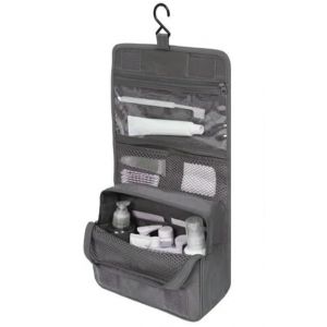 Trousse De Toilette Originale Femme Le-Globe-Trotteur Fleurs Bordeaux Pliable Imperméable Avec Poignée De Transport Pour Produits Beauté Et Douche (Gris) (PJSshop, neuf)