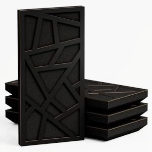 Lot de 4 Panneaux acoustiques &eacute;troits absorbants diffusants | 50x25cm | Absorption - Diffusion - R&eacute;flexion - Insonorisation | Mod&egrave;le-Epaisseur-Couleur : [SKYROSS - 33 mm | Noir] (ATB-SOUND, neuf)