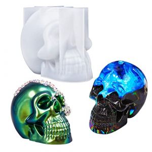 LET'S RESIN Moule Resine Epoxy Tête de Mort, Moule Resine 3D en Forme de Tête de Mort, Moule Silicone Resine Epoxy pour Décoration, Artisanat D'art en Resine (LETS RESIN, neuf)