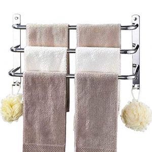 HONPHIER&reg; Porte Serviette Salle de Bain Mural Barres Porte Serviettes Acier Inoxydable &eacute;tag&egrave;re Serviette Porte Serviettes &Eacute;tanche Barres Porte avec Crochet (53CM, Chrome) (Honphier-EU, neuf)
