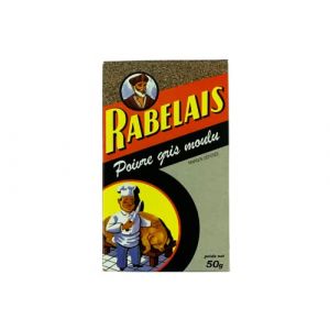 Poivre gris moulu Rabelais, boîte de 50 grs (ETS SABOURAUD, neuf)