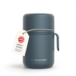 LARS NYS&Oslash;M Bo&icirc;te Alimentaire Isotherme en Inox - R&eacute;cipient Herm&eacute;tique pour Repas Chauds ou Froids, Thermos &agrave; Large Ouverture pour Soupe, Bureau & Voyage (Stone Blue, 500ml) (LARS NYS&Oslash;M, neuf)
