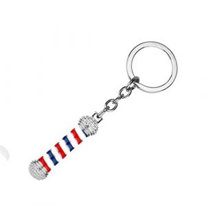 1X Porte-cl&eacute;s Barber Shop Salon Logo Porte-cl&eacute;s Pendentif Fermoir Sac Ornements DIY Artisanat Souvenir Argent Nouvelle ParuUtile (HBCBSM-MYH, neuf)