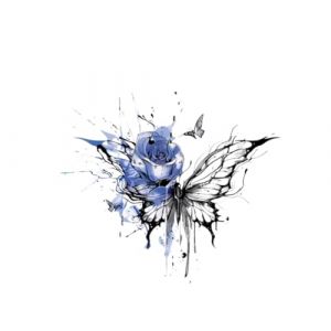 Autocollants de tatouage couleur papillon bleu, autocollants féminins imperméables et durables pour bras et poitrine, faux tatouages ​​temporaires (CHJWEIHHERT, neuf)