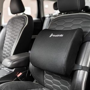 Healthfix® Coussin lombaire de voiture - Soutien lombaire ergonomique avec mousse à mémoire de forme pour une posture assise saine dans la voiture - Coussin de dossier pour plus de confort lors de (Healthfix GmbH, neuf)