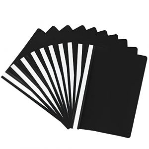 Netuno 10x chemise à lamelle noir A4 dossier rapide chemise à levier en plastique classeur en plastique classeur rapide A4 chemise de présentation chemise avec couverture transparente (netuno, neuf)