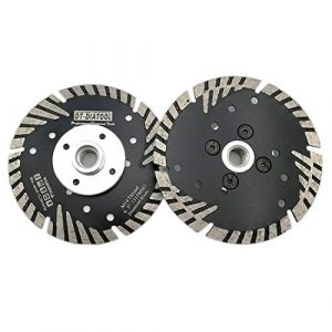 DT-DIATOOL Disque à Tronçonner Diamante 2 Pièces 115 mm x M14 Turbo Lame de Scie avec Dents de Protection pour Couper Meuler Béton Marbre Granit (PRO-DIAMOND TOOLS, neuf)