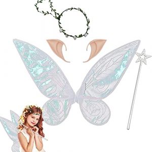 HIQE-FL Ailes d'ange Adulte,Ailes de F&eacute;e Enfant,Fairy Wings Adult,Ailes de F&eacute;e Papillon pour Filles,Ailes de F&eacute;e D&eacute;guisement,Ailes de Princesse,Ailes de F&eacute;e Costume (HIQE-DE, neuf)