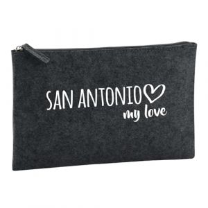 Huuraa Trousse de Toilette San Antonio My Love Trousse de Toilette Cadeau en Feutre Anthracite 1 Litre San Antonio My Love Pr&eacute;sent (Hellweg Handelsbetrieb Soest, neuf)