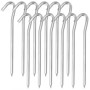 Bomtop Lot de 12 Pcs Piquets de Tente, 18 cm, Sardines de Fixation Sol en Alliage d'aluminium extr&ecirc;mement Stables pour Le Camping et l'ext&eacute;rieur Pique-Nique Randonn&eacute;e P&ecirc;che (homtos-UK, neuf)