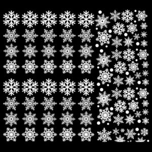 YUVKIN 240 pi&egrave;ces Flocon de Neige R&eacute;utilisables, Adh&eacute;sion Statique, Stickers No&euml;l, D&eacute;coration Autocollants Fen&ecirc;tre, PVC Vitre No&euml;l, D&eacute;corations Compatible pour Vitrine Fen&ecirc;tre Vitrophanie (Hiver) (HerEdit, neuf)