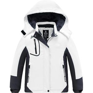 Wantdo Fille Veste de Ski Imperm&eacute;able Veste de Neige Chaude Manteau d'hiver Coupe-Vent Veste Isolante en Polaire Veste de Snowboard Montagne Beige 140-146 (C'est&nbsp;la&nbsp;vie, neuf)