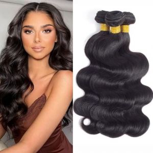 TNICE Tissage Naturel Cheveux Humain Ondul&eacute; Meche Bresilienne Bouclee 14 16 18 pouces Tissage Bresilien en lot Cheveux Humain Extension Cheveux Naturel (TNICE, neuf)