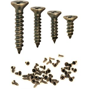 FUXXER® Lot de 100 vis à bois d’aspect vieilli – Aspect laiton ou bronze vieilli – Vis à tête fraisée et empreinte cruciforme – Vis auto-taraudeuses – 2 x 6 mm/8 mm/10 mm et 3 x 12 mm/14 mm (Saxxswiss Handelsgesellschaft, neuf)