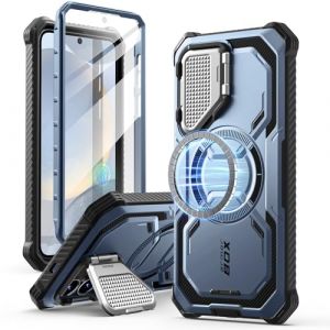 i-Blason Coque pour Samsung Galaxy S25 Plus MagSafe avec Support Couvercle Caméra & Protection d’Ecran Intégré [Protection Robuste Militaire] (Armorbox) Coque Magnétique pour S25 Plus, Bleu (SUPCASE & i-Blason Store, neuf)