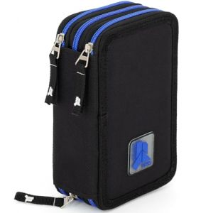 Julian Ross Stylé Trousse Scolaire Complète 45 Pièces – Kit Créatif Triple Compartiment avec Stylos Gel Effaçables, Crayons 4.0 mm, Feutres – Idée Cadeau, Noir et Bleu (clondo, neuf)