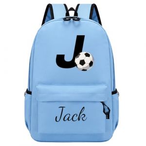 G&eacute;n&eacute;rique Sac &agrave; Dos Personnalis&eacute; Pour Enfants, Bleu Sac Enfant Hydrofuge Avec Nom Et Motif, Football Sac Dos Pour Maternelleet & Primaire, Petit Sac &agrave; Dos Bebe Ergonomique Pour Filles Et Gar&ccedil;ons, 10L (Zolyn Personalized Studio, neuf)
