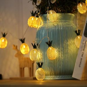 Fantasee Guirlande lumineuse tropicale d'été à piles pour décoration d'intérieur - Fantastique pour chambre à coucher, anniversaire, fête hawaïenne (ananas, 10 LED) (Fantes, neuf)