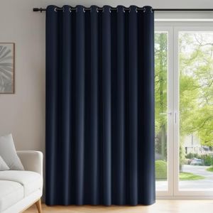 Deconovo Rideaux Occultants Isolant Thermique, 254&times;260 CM (Largeur X Hauteur), Design Moderne &agrave; Oeillets, Rideaux pour Chambre Gar&ccedil;on, Bleu Marine, 1Pi&egrave;ces (Deconovo-Home, neuf)
