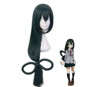 Boku pas de héros académique Asui Tsuyu perruque de Cosplay mon héros académique longue résistante à la chaleur droite perruques de cheveux synthétiques + bonnet de perruque PL-367 (good stuff A, neuf)