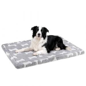 Tapis de lit pour chien – housse lavable, tapis pour animaux en mousse à mémoire de forme, imperméable, base antidérapante et doublure lavable amovible | confortable pour le sol pour les chiens de (krate, neuf)