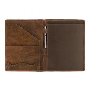 Porte-Documents A4 Professionnel en Cuir &ndash; Compartiments Documents CV Stylo de Luxe &Eacute;l&eacute;gant Agenda Folio pour Ecrire Bloc-notes et Porte-cartes - Cadeau Porte-document Homme ou Femme MOONSTER&reg; (Moonster Products Ltd, neuf)