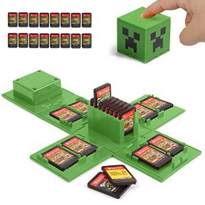 Étui pour Cartes de Jeu Nintendo Switch avec 16 emplacements (Vert Minecraft), Vert Minecraft, 1 Unité (Lot de 1), Porte-Cartes (iQiin, neuf)