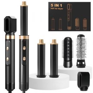 Anluomania Air Styler 5 en 1 Brosse Soufflante, Air Brush 1000W, Seche Cheveux avec 3 Temp&eacute;ratures 2 Vitesses, Boucleur &agrave; Cheveux Automatique, Airbrush pour Seche Cheveux, Lisser, Ondul&eacute;, Volumisante (NICHSKASN S.R.L., neuf)