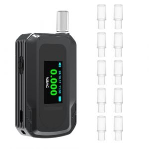 Homcoice &Eacute;thylotest Electronique Police avec 10 Embouts, Alcootest capteur &eacute;lectrochimique et Rechargeable par USB, Alcoometre Portable pour Usage Domestique ou Automobile (WEIWEI HOME, neuf)