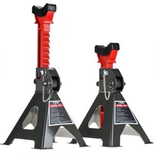 STIX Lot de 2 Chandelles 3 Tonnes avec Patins en Caoutchouc Réglables 295–425 mm pour Garage et Atelier (Felgeo, neuf)