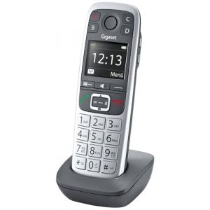 Gigaset E560HX - Combin&eacute; DECT avec socle de chargement - T&eacute;l&eacute;phone senior sans fil pour routeur et base DECT - Compatible Fritzbox - Appel d'urgence avec 4 num&eacute;ros - Bouton ultra rapide et boutons de grande taille, argent&eacute; (SGMBH, neuf)