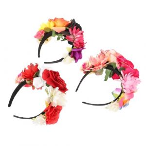 Didiseaon 3 Pièces Casque Floral Mexicain Couverture Mexicaine Fleurs D'halloween Couronne De Fleurs Mexicaine Bandeaux Pour Femmes Décorations De Sombrero Costumes Mexicains En Tissu (Merkowski, neuf)