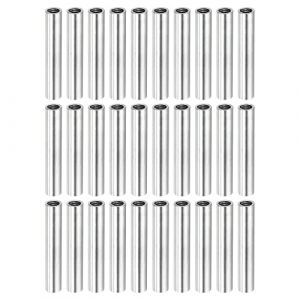 sourcing map Manchon Filetée Rond Écrou Accouplement M4x0.7mm Femelle Filetage 30mm Raccorder Tige Barre Goujon Tube Écrou Connecteur pour Rallonger, Argenté Paquet de 30 (Weisser Berg, neuf)
