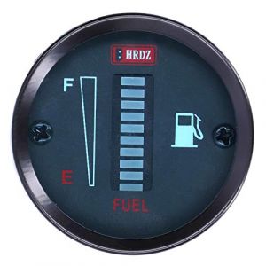 Keenso Jauge de Carburant de Moto, Voiture 12V 52mm LED Compteur de Carburant Indicateur de Carburant Résistance Réglable Jauge de Carburant Ronde Universelle pour Moto Automatique jauge de Carburant (Yeesdvo-EU, neuf)