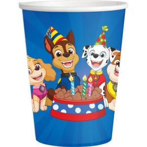 BeenSmile, Lot de 8 verres d'anniversaire Pat' Patrouille pour enfants, d&eacute;coration d'anniversaire pour enfants, articles pour f&ecirc;tes et c&eacute;l&eacute;brations, 250 ml (FMC-Store, neuf)