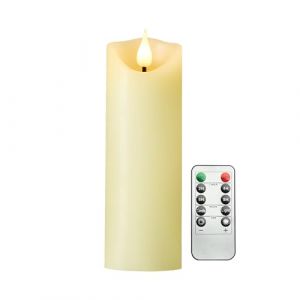 Koelaa Bougies LED Vacillante &agrave; Piles, Bougies Chandelier avec T&eacute;l&eacute;commande, Flamme 3D R&eacute;aliste et S&eacute;curit&eacute; Sans Flamme - pour No&euml;l, Mariage, D&eacute;coration Maison, F&ecirc;te, &Eacute;glise - 5.3 * 13cm (SiLaiSheng, neuf)