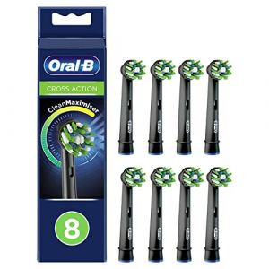 Oral-B CrossAction Clean Maximiser, Brossettes de Rechange, Embout, Pack de 8, Noir, Clean Maximiser pour Brosse à Dents Électrique Jusqu’à 100 % d’élimination de la Plaque Dentaire (COS Supplies Ltd, neuf)