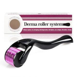 Derma Roller - Aiguilles 2,0 mm - 540 micro-aiguilles en titane pour le visage, la croissance des poils de barbe et les cicatrices Rouleau facial Rouleau de peau Derma Rolling pour un usage domestique (ST LIFE, neuf)