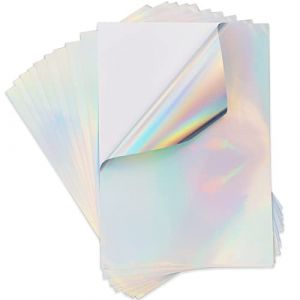 Lot de 10 feuilles de papier autocollant holographique A4 imprimable en vinyle S&eacute;chage rapide Imperm&eacute;able vinyle arc-en-ciel papier pour imprimante &agrave; jet d'encre (FAR EAST SHOP LIMITED, neuf)
