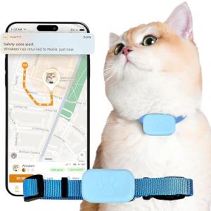 Générique Traceur De Chat,Traceur GPS Chat,Collier Chats GPS,Collier Traceur Chats,Collier GPS Chats,Pas De Frais Mensuels,Compatible avec iOS/Android (Bleu) (mayshy, neuf)