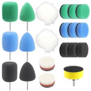 Lot de 20 mini &eacute;ponges de polissage de 25 mm - Mini embouts de polissage pour visseuse sans fil - Kit de polissage avec &eacute;ponge pour petites surfaces - Pour pon&ccedil;age de voiture (楼台, neuf)