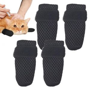 Bottes pour chat, couvre-griffes pour chats, antid&eacute;rapantes, respirantes, en maille, r&eacute;glables, protection des griffes de chat, r&eacute;sistantes aux rayures, 4 x pour l'entretien des griffes de chat (katurath, neuf)