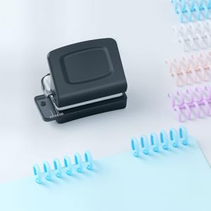 Mini perforatrice &agrave; 6 trous, machine de reliure cr&eacute;ative pour planificateur, A4-30 trous, A5-20 trous, B5 26 trous avec 16 feuilles mobiles &agrave; 6 trous, noir (Guran Home Store, neuf)