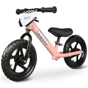 KRIDDO Draisienne 2 Ans, V&eacute;lo B&eacute;b&eacute; sans P&eacute;dales 1.5-5 Ans, V&eacute;lo Enfant 12 Pouces avec Plaque Individuelle (3 Ensembles d'Autocollants Inclus), Cadeau pour Gar&ccedil;ons et Filles 2 &agrave; 3 Ans, PINKA (LFUN DIRECT, neuf)